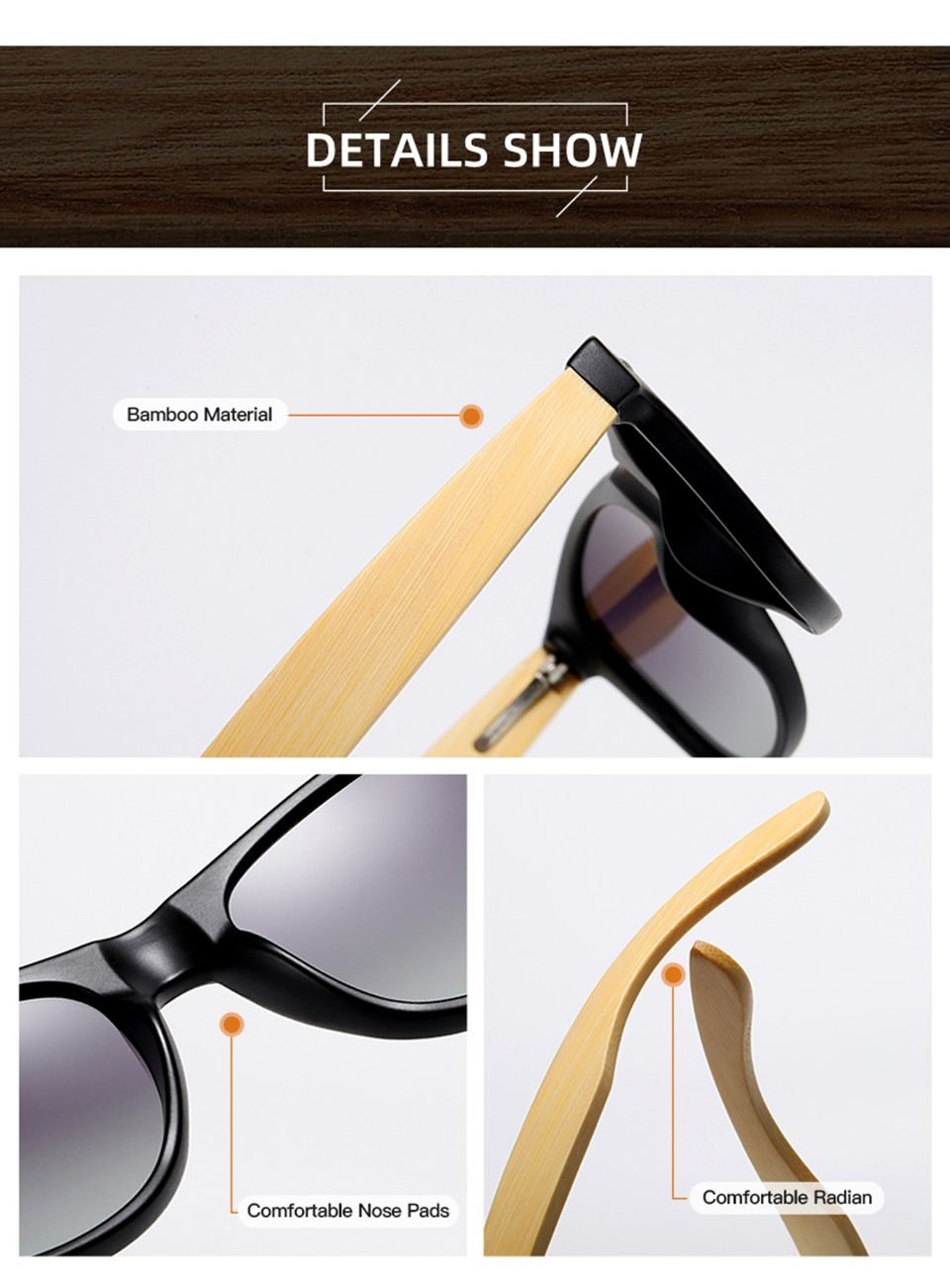 Mens Bamboo Sunglasses