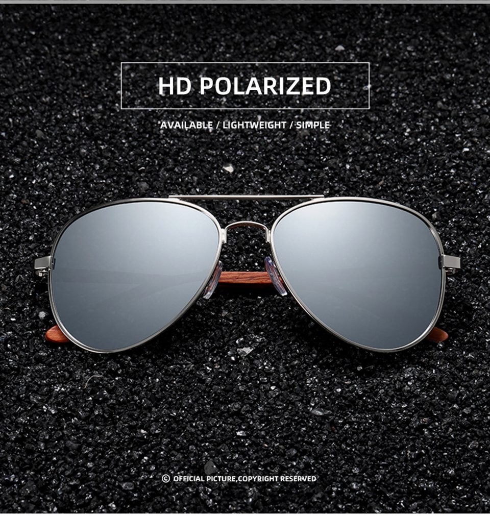 Wooden Aviator Sunglasses