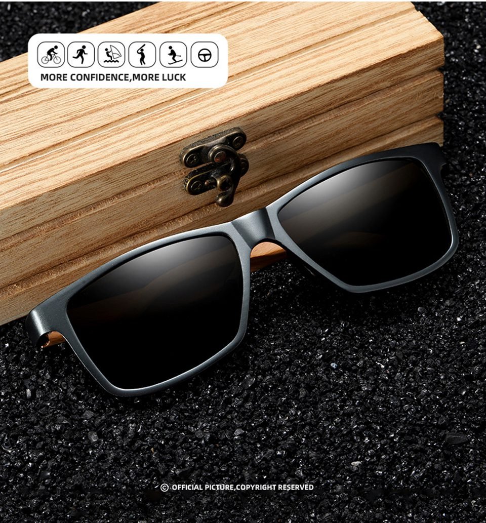 Retro Wooden Leg Sunglasses