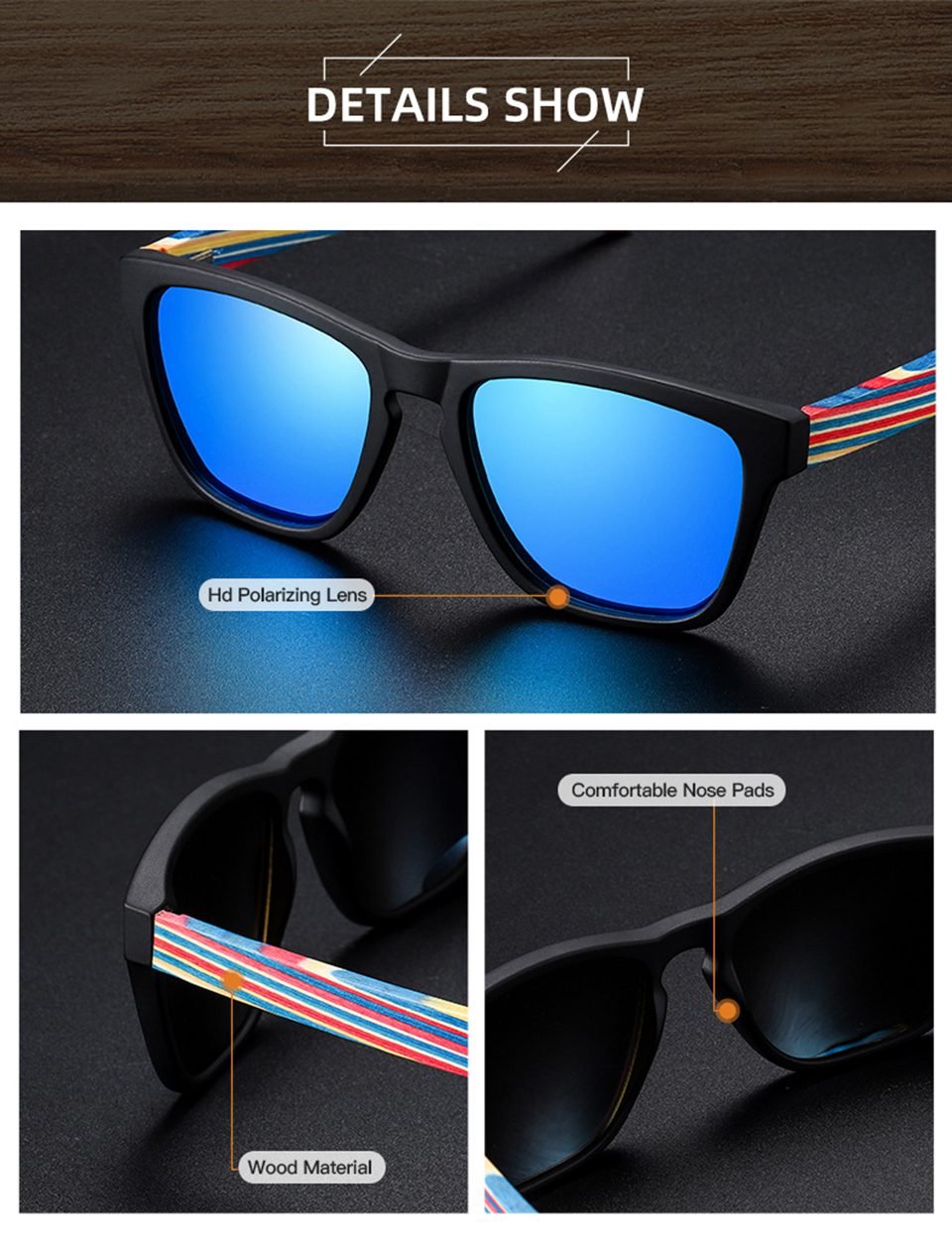 Retro Wood Sunglasses