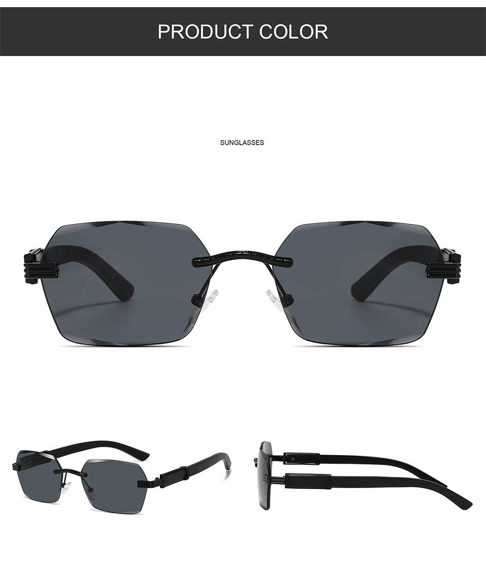 Rimless Wooden Sunglasses