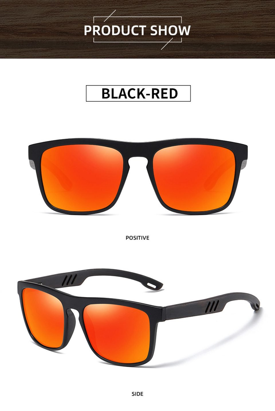 Wooden Frame Polarized Sunglasses