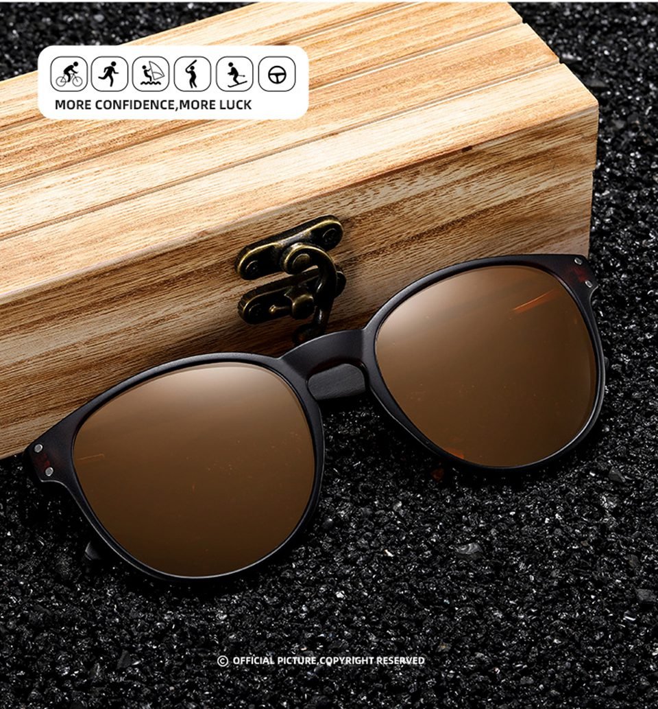Wood Frame Sunglasses Mens