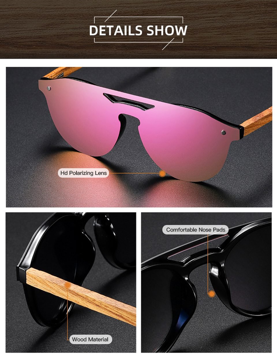 Polarized Rimless Sunglasses
