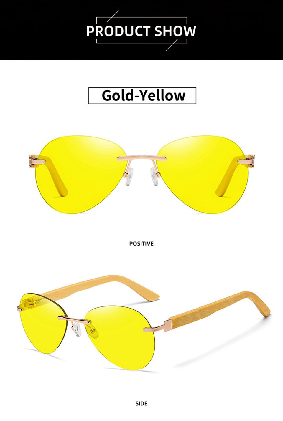 Square Rimless Sunglasses