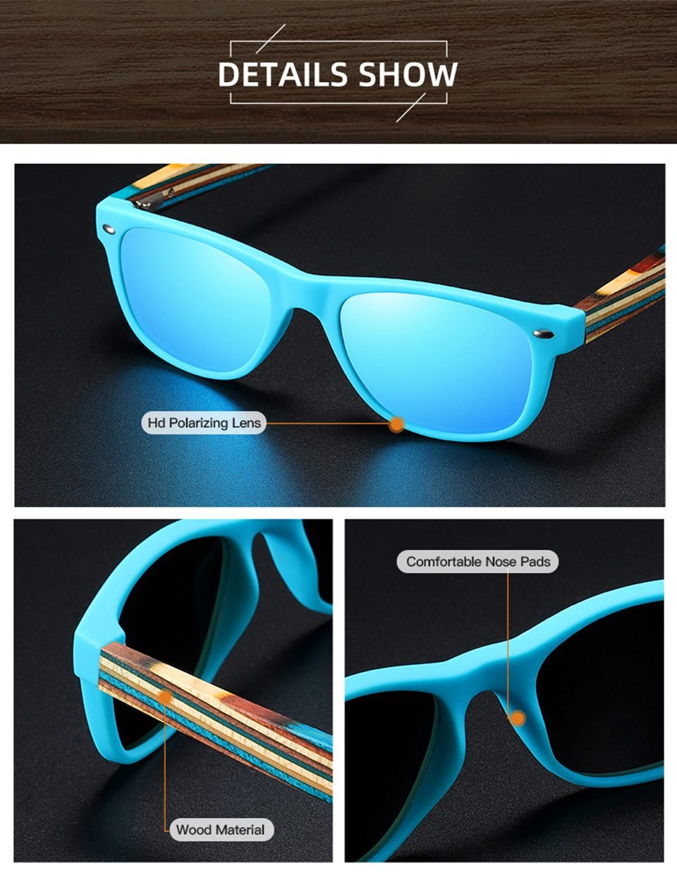 Polarized Wooden Sunglasses For Men