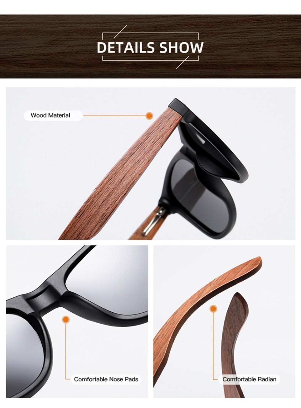 Wood Polarized Glasses Men